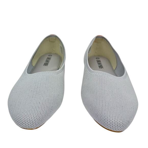 Dream Pairs Gray Knit Metallic Stretch Cushioned Lightweight Almond Toe Flats 11 - Picture 3 of 14